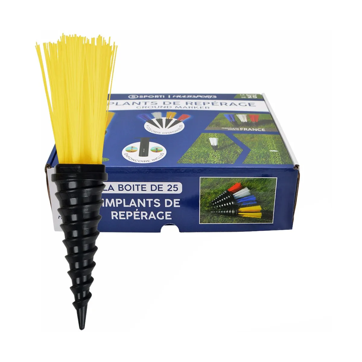 Set di 25 marcatori per campi tipo Plifix, giallo