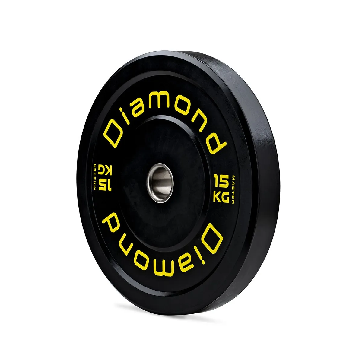 Bumper in gomma 15 kg per bilancieri olimpici vista laterale