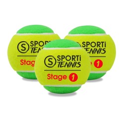 Confezione 3 palle tennis Stage 1 Green