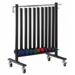 Rack verticale Diamond porta manubri per aerobica, mobile su ruote