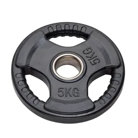 Disco gommato olimpico da 5 kg, foro 50 mm Tri-Grip