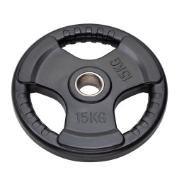 Disco per bilanciere olimpico da 15 kg | Tri-Grip | Rivestito in gomma