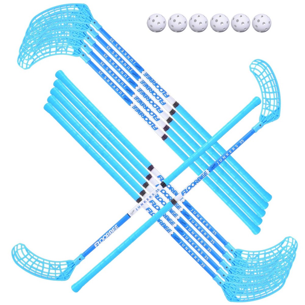 Set 12 mazze per Floorball JK35 con 6 palline