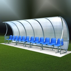 Immagine che si riferisce alla panchina in acciaio zincato da 6 m con 12 posti su sedile anatomico