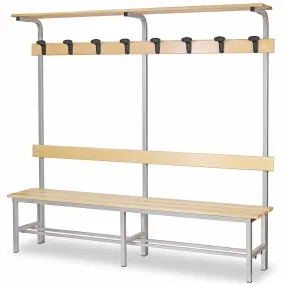 Panchina spogliatoio mt. 2 completa di poggiaborse / cappelliera