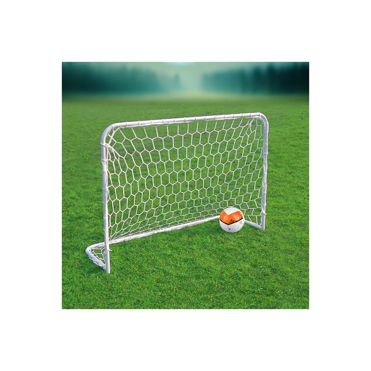 Porta minicalcio in acciaio con rete