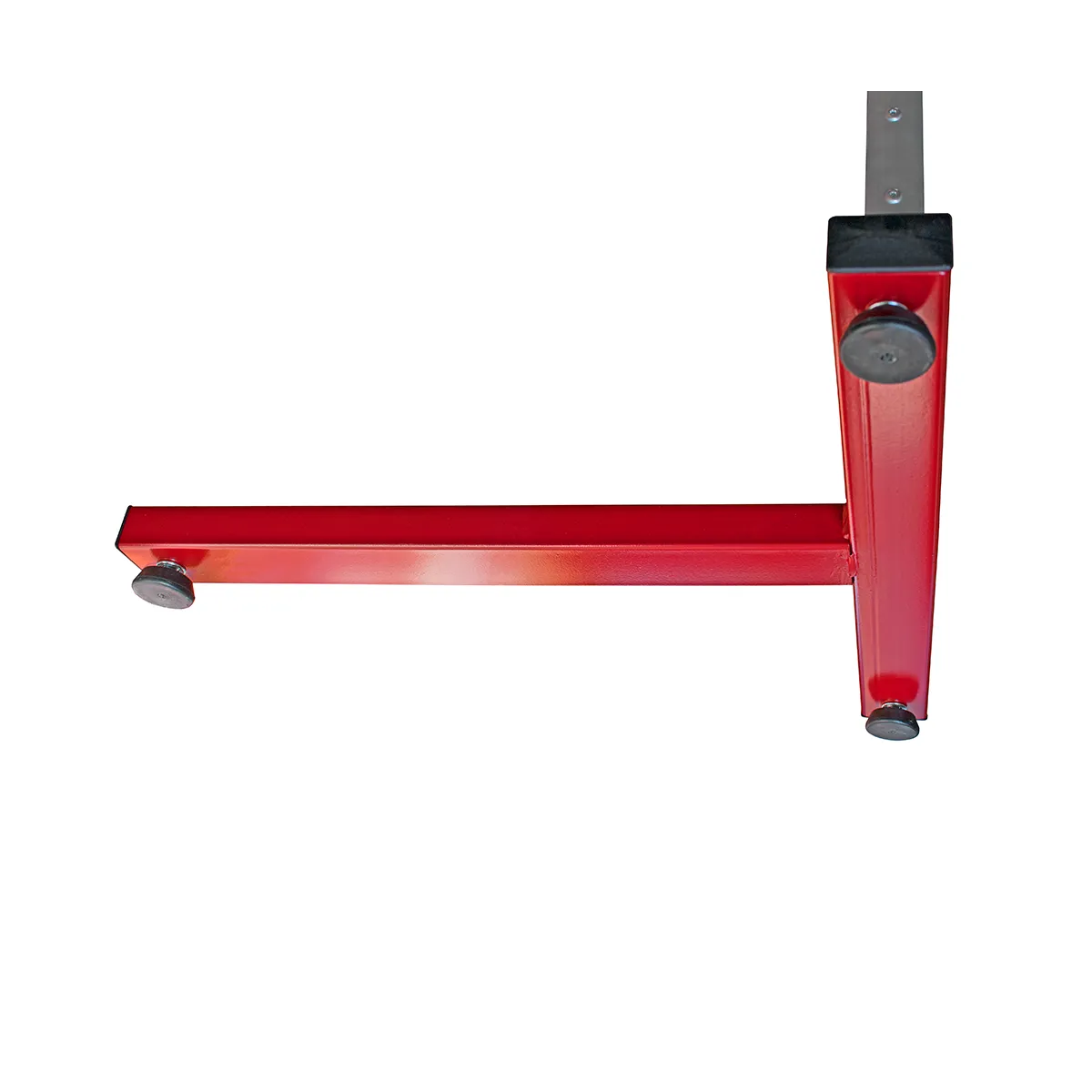 Dettaglio base a T dei ritti salto in alto con piedini regolabili