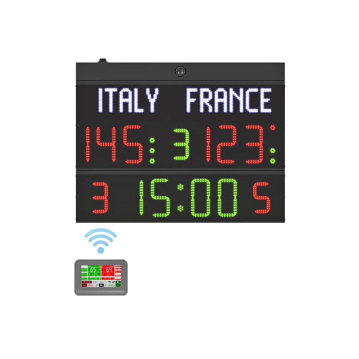 Tabellone elettronico multisport H25, Omologato FIBA 2, consolle Wireless