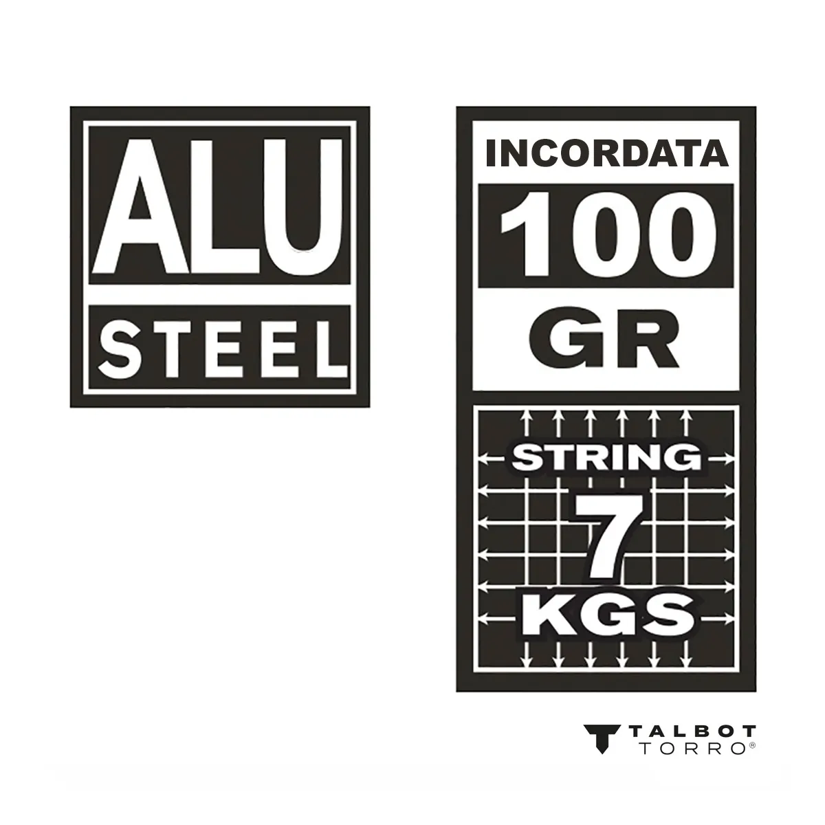 Racchetta per badminton Torro Fighter indicazione peso e tensione