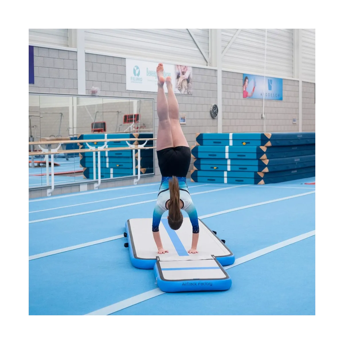 Pedana elastica Airtrack Airboard 100x60x10 cm colore blu