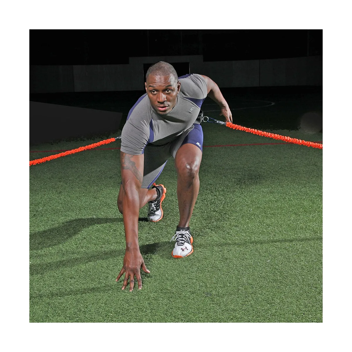 The Cheetah, composto da 2 elastici da 245 cm. e da cintura regolabile con imbottitura in neoprene. Misura e resistenza unica.