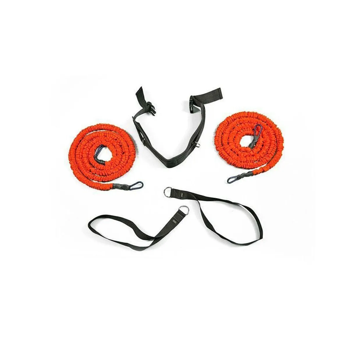 The Cheetah, composto da 2 elastici da 245 cm. e da cintura regolabile con imbottitura in neoprene. Misura e resistenza unica.