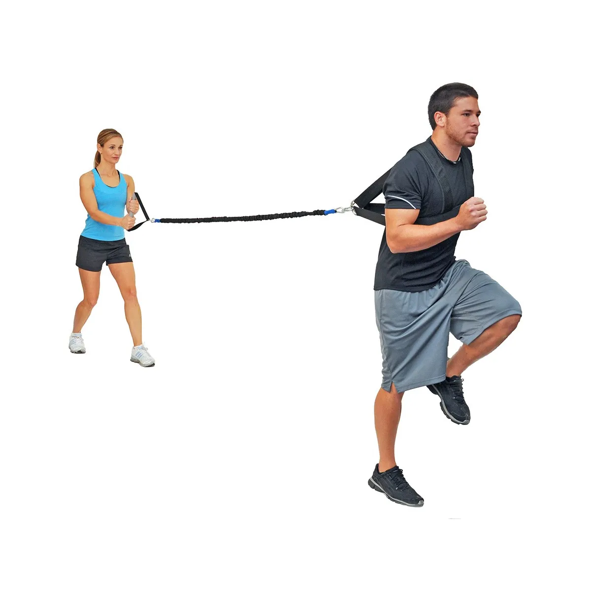 Variable Resistance Trainer, elastico da 305 cm. con imbragatura pettorale e maniglia grande