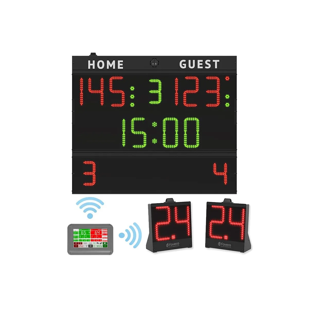 set completo segnapunti + 24 secondi + console