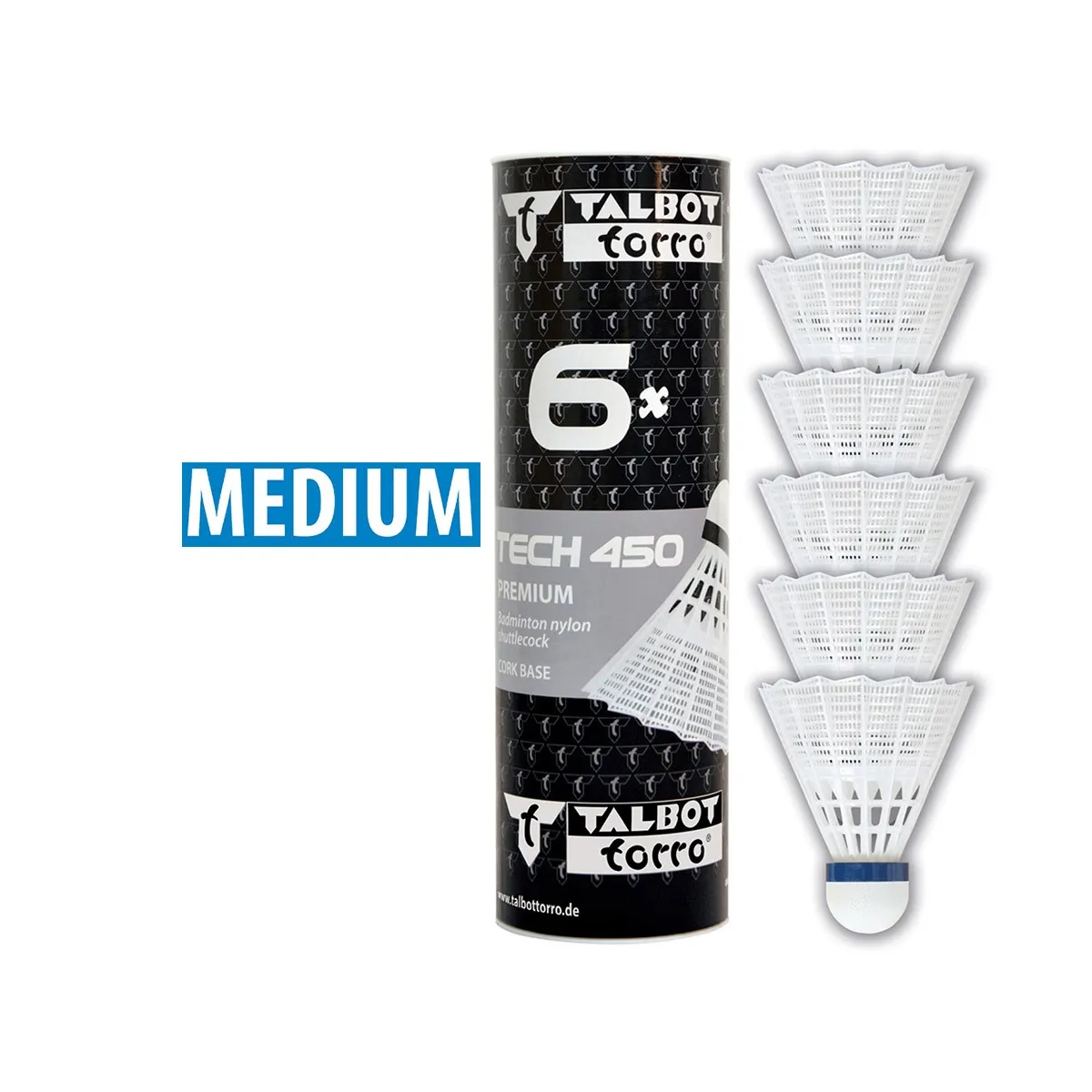 Torro Tech 450 Premium tubo 6 volani per badminton velocità media