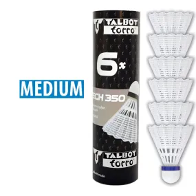 Set di 6 volani per badminton Torro Tech 350