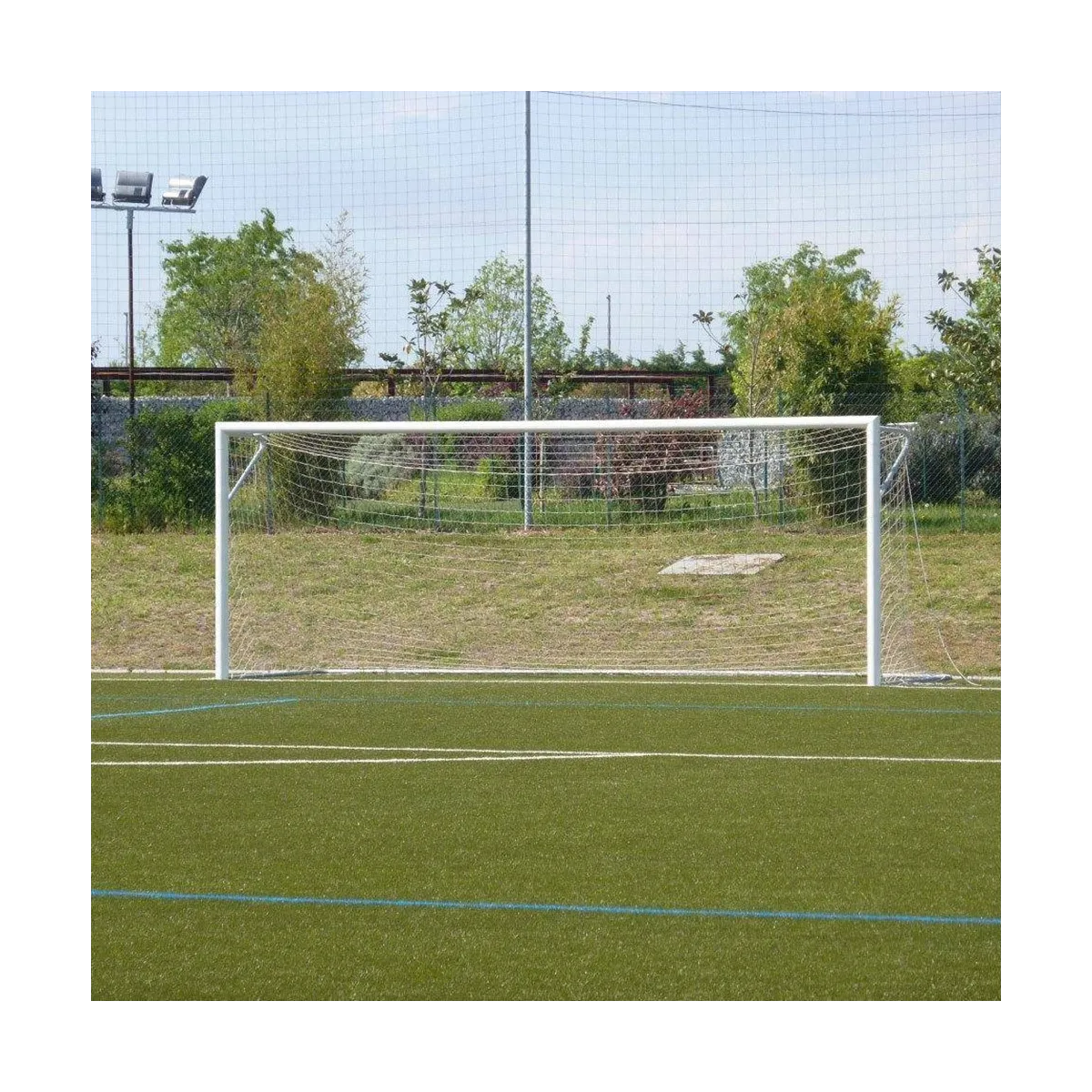 Porta calcio mt. 6x2 fissa in alluminio DAVANTI