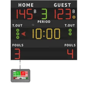 Tabellone elettronico segnapunti norme FIBA mod. MXL-F