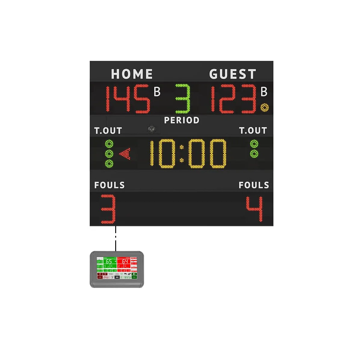 Tabellone elettronico segnapunti norme FIBA mod. MXL-F