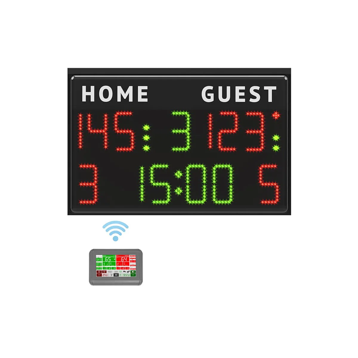 Tabellone elettronico multisport compatto, COMPLETO di consolle