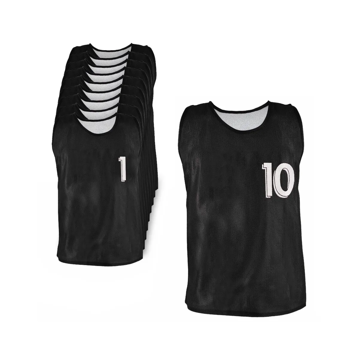 set di 10 maglie numerate double-face