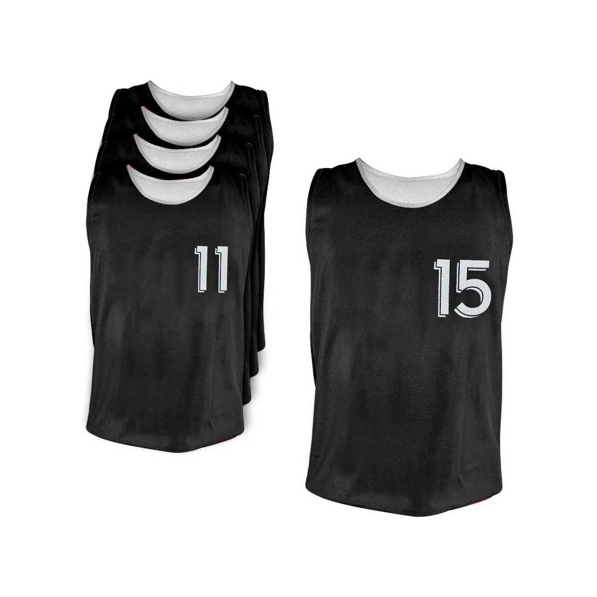 Set di 5 maglie reversibili per allenamento numerate 11-15