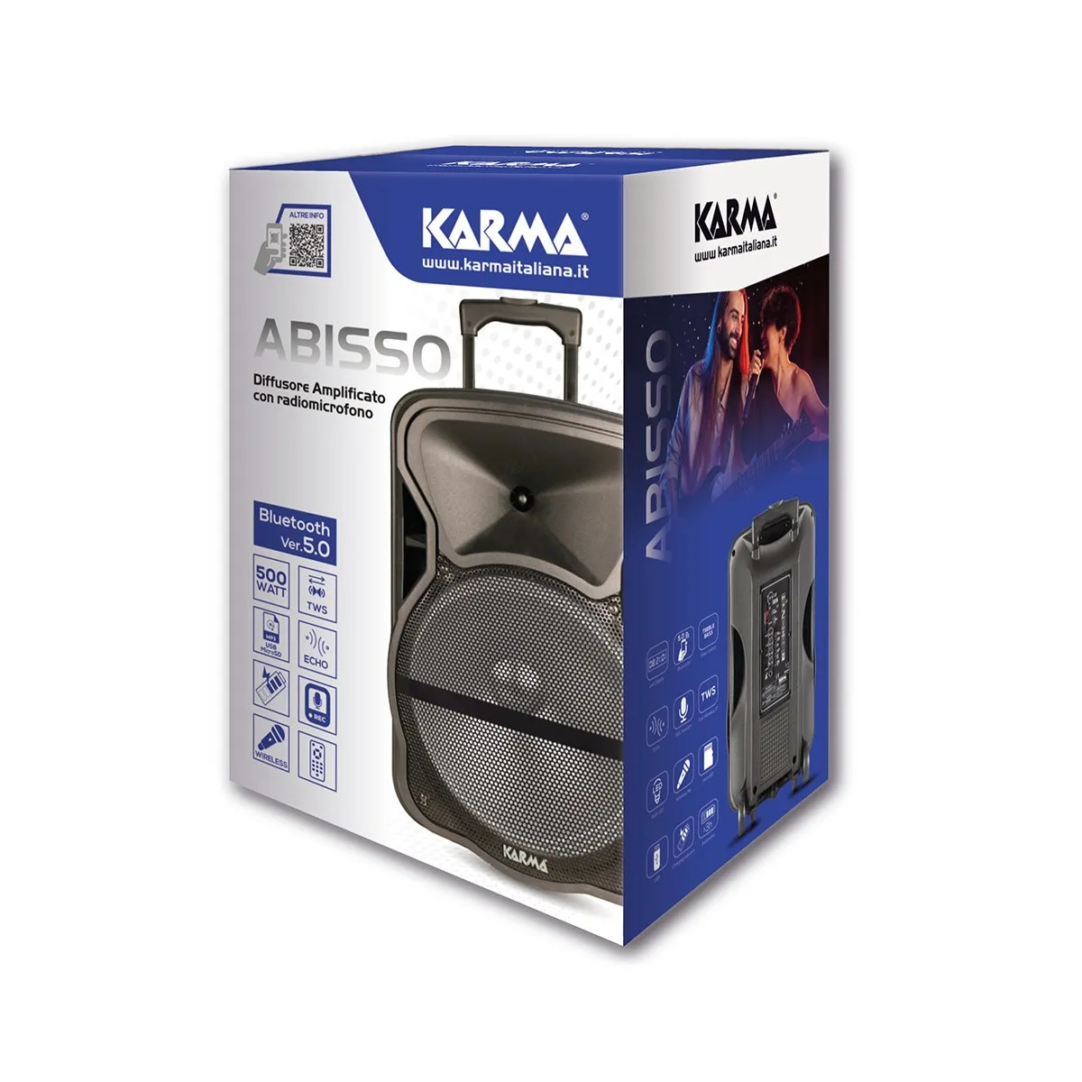 Diffusore audio amplificato ricaricabile