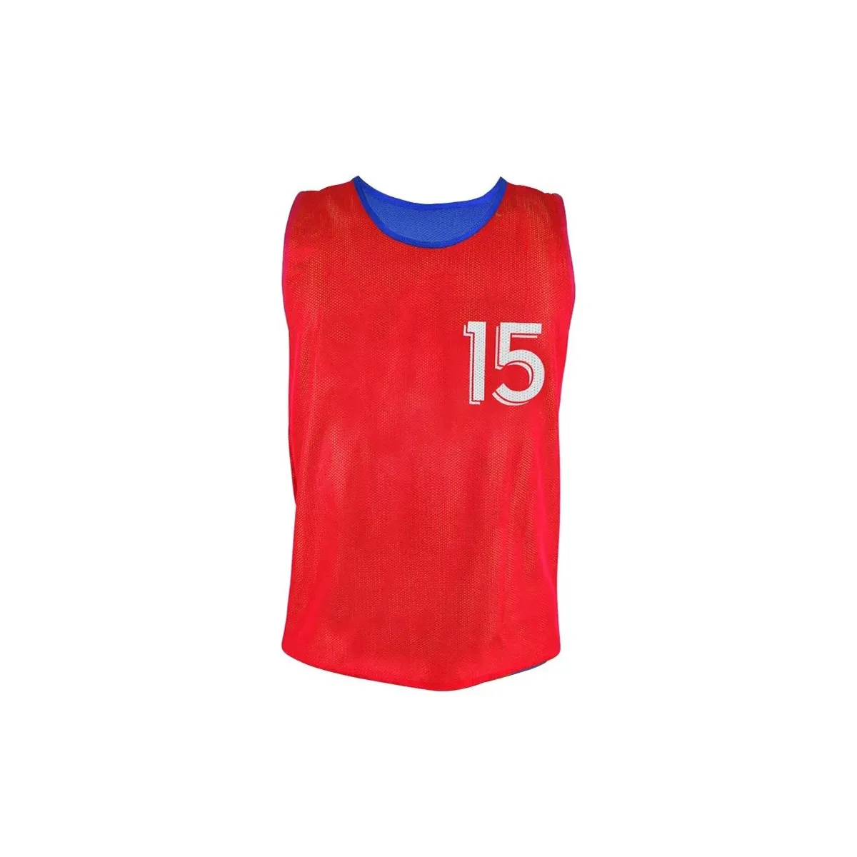 Set di 5 maglie reversibili numerate 11-15 rosso/blu