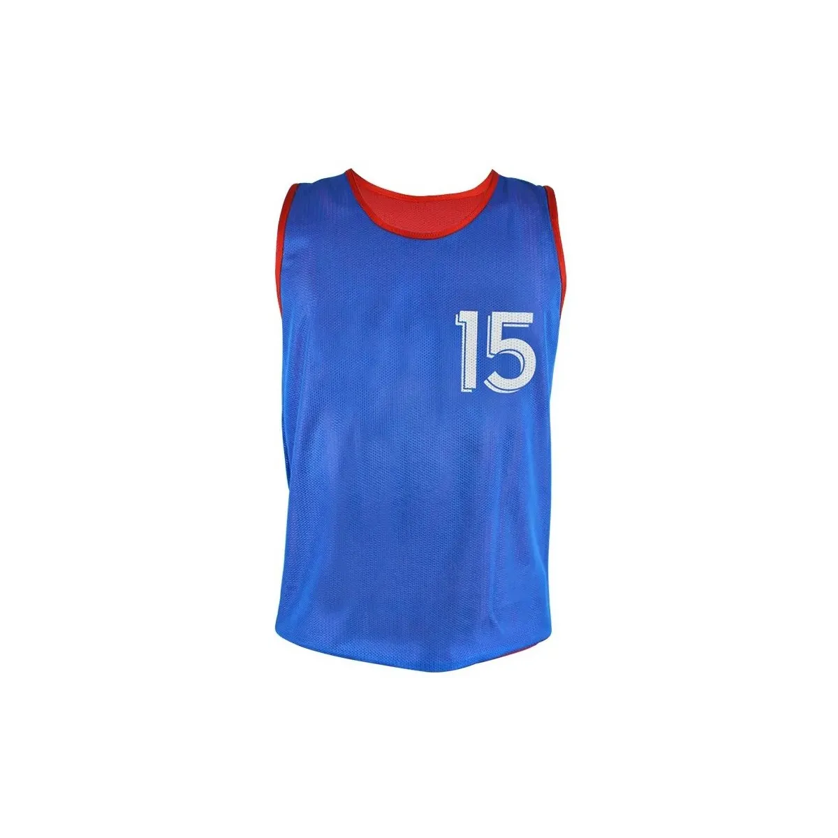 Set di 5 maglie reversibili numerate 11-15 rosso/blu