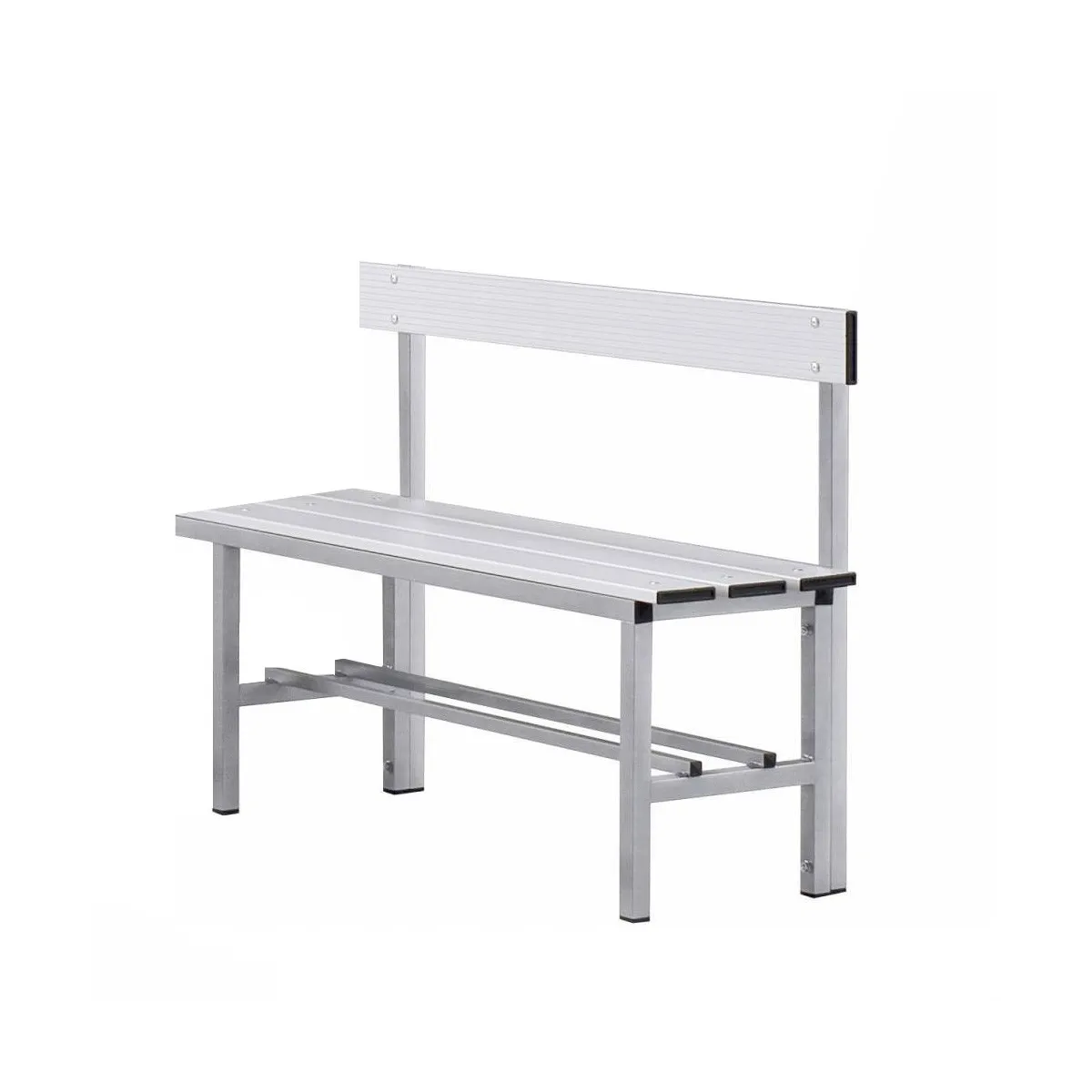 Panca con schienale in alluminio 1 mt