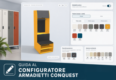 Come personalizzare il tuo armadietto spogliatoio online: guida al configuratore 3D Conquest